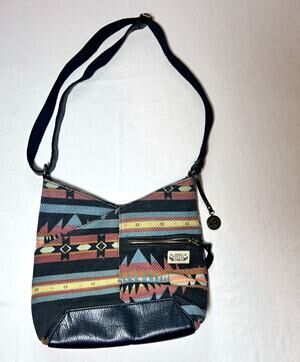 Pistil Multicolor Aztec Geometric Shoulder Bag Snap, Adjustable Strap, Pockets
